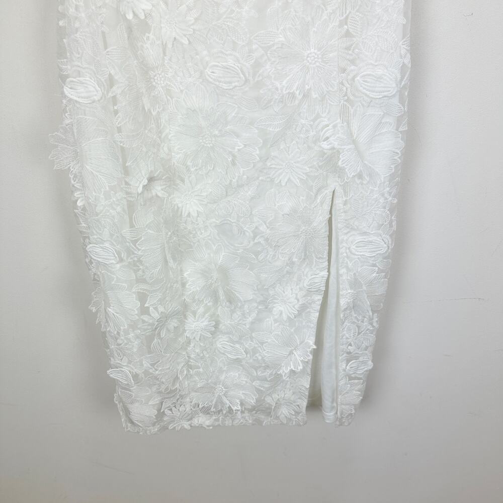 Lulu's White Strapless Midi Dress with Floral Appliqué - Picture 11 of 11